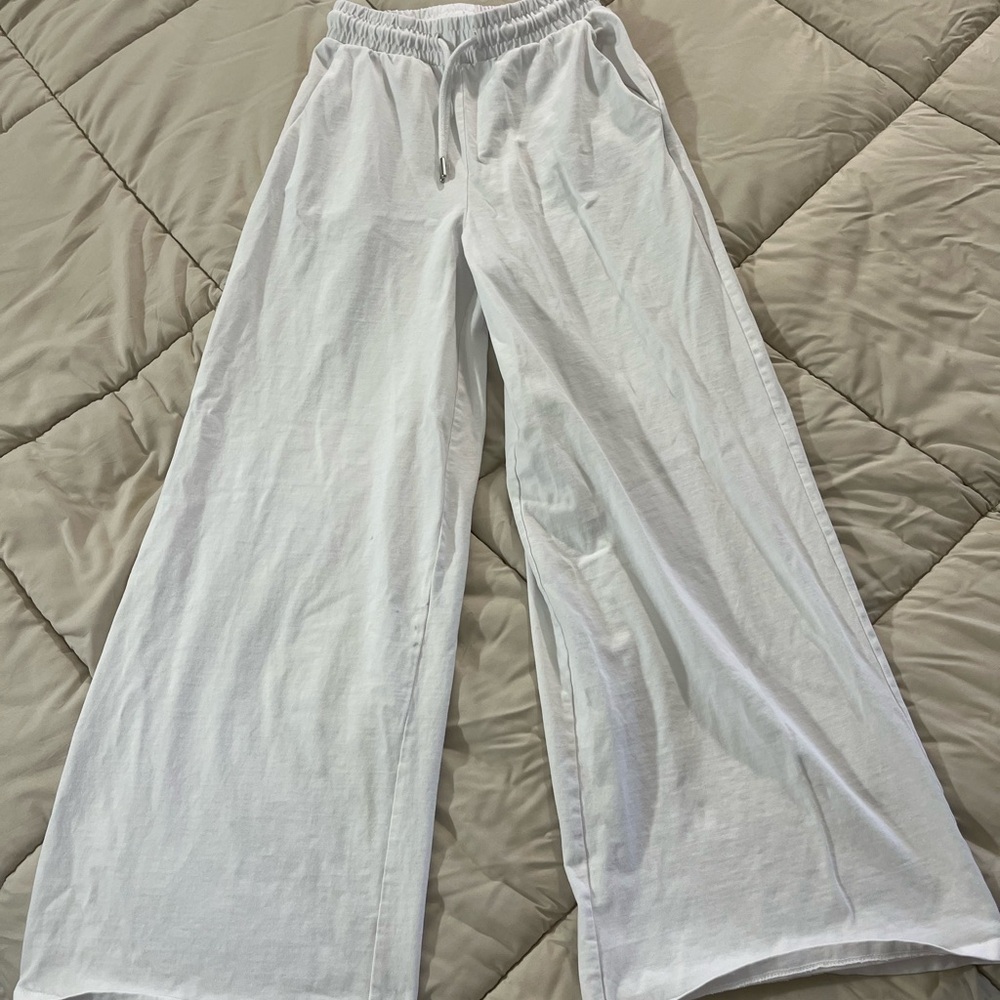 Zara White Wide-Leg Pants
